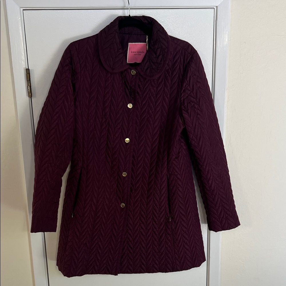 Kate Spade Women's Quilted Trench Coat - Rich Purple
